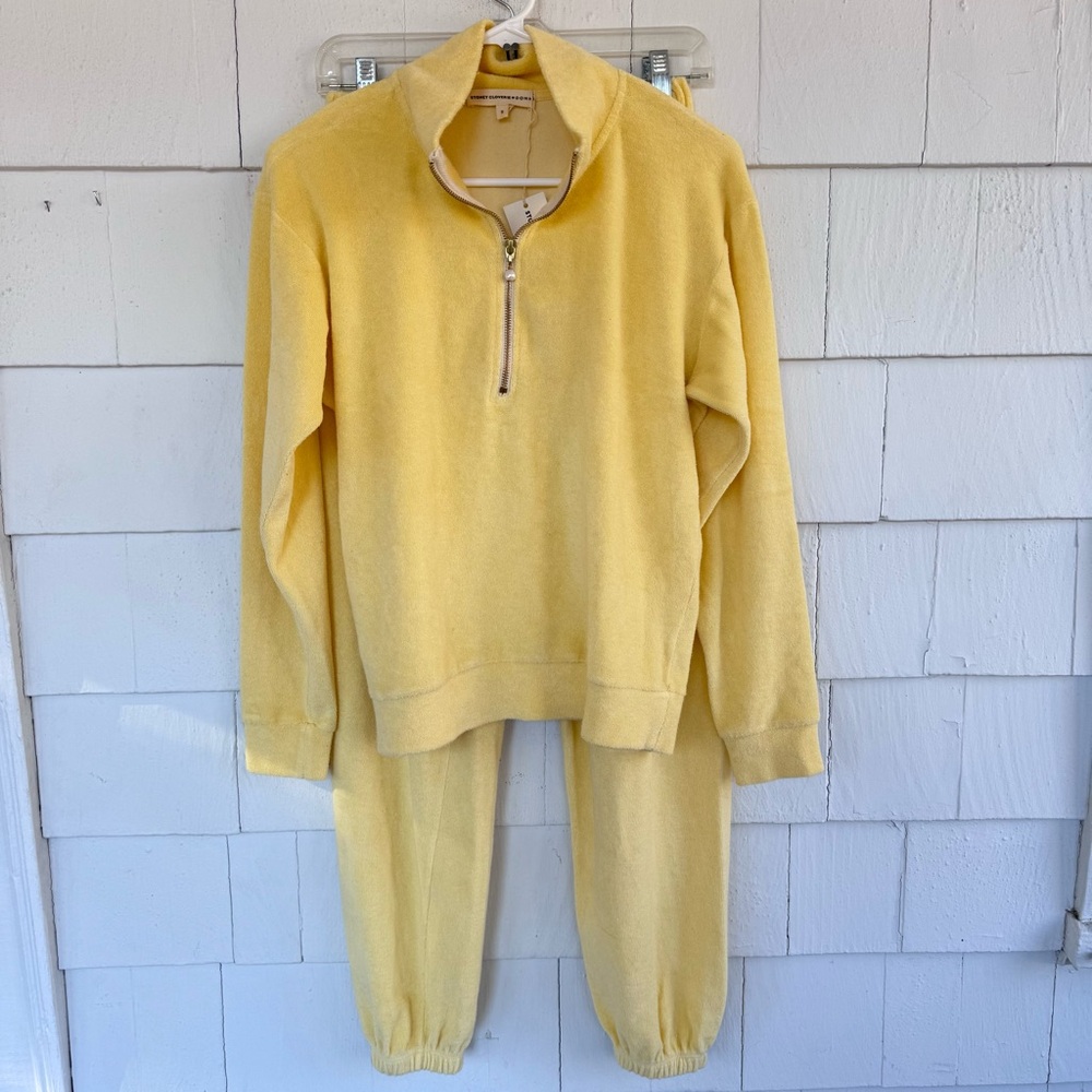 Stoney Clover x Donni Terry Set Quarter-Zip Pants Yellow size Small NWT